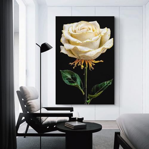 Tableau rose blanche pour illuminer un couloir sombre ou décorer un bureau vide