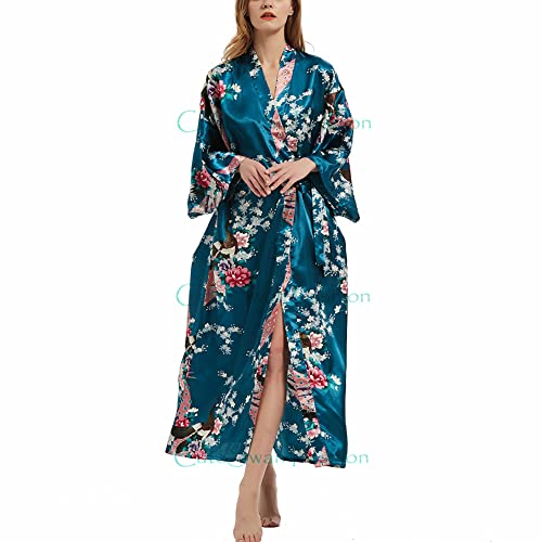 Ladies Kimono Dressing Gowns Floral Kimono Robe Printed Cardigan for Women Wedding Bonding Party Pyjamas - Image 4