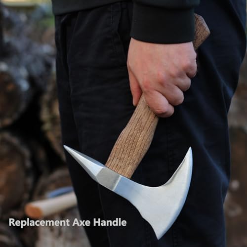 Hickory Axe Handle Replacement, 13in+11in Hatchet Handle Replacement for Camping Gardening Axe