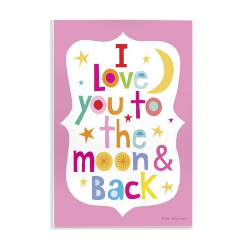 Moon and Back Pink Love, 10 x 15 Inch Mounted Print on Wall Plaque