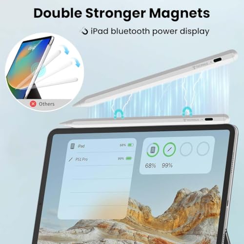Image of iPad Pencil Stylus Pen, Bluetooth, 10-minute Charge, Palm Rejection, Tilt, Magnetic Attraction, Compatible iPad2018-2025, iPad 10th / 11th Gen, Pro 11, 12.9 & M4, Air 4 /5 /M2 /M3, Mini 6 / A17Pro