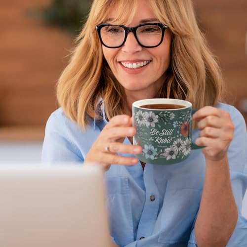 Image of Christian Art Gifts Be Still and Know Ceramic Coffee Mug for Women