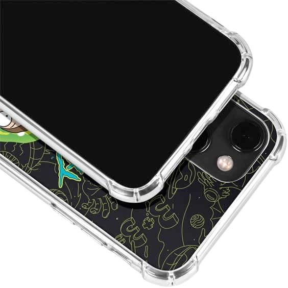 Skinit Clear Phone Case Compatible with iPhone 14 Plus - Officially Licensed Adult Swim Rick and Morty Portal Travel Design