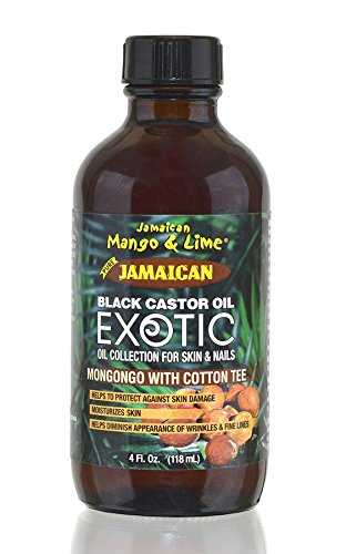 JAMAICAN MANGO & LIME BLACK CASTOR OIL (EXOTIC MONGONGO W COTTON TEE) 4 OZ