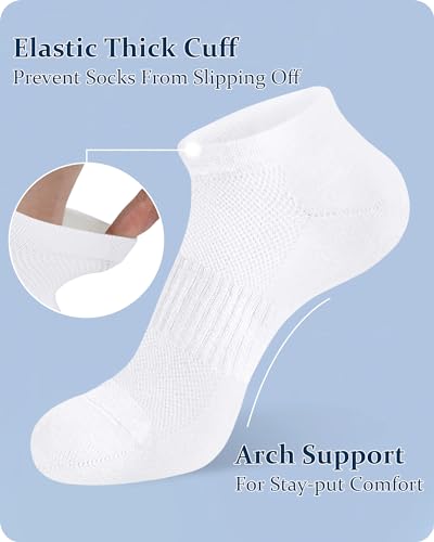 Jane Stone Men's Ankle Socks - 8 Pack Cotton Low Cut Non Slip No Show Socks Size 9-12/13-154