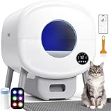 Automatic Litter Box: Self Cleaning Litter Box for Multiple Cats with App Control, Extra Large Capacity, Odor-Free, Auto Waste Disposal, Safety Sensors, Includes One Roll Trash Bags