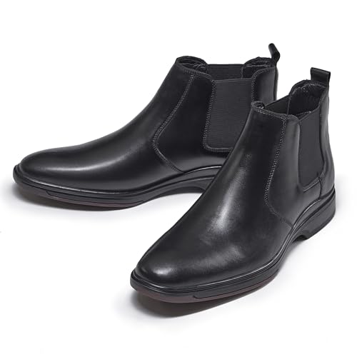 Image of ArcBrothers Men's Chelsea Boots, Relaxed Fit Roomy Toe Box Design, Premium Leather Slip-on Ankle Boots, All-Day Comfort