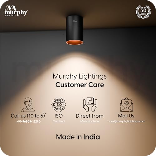 Image of Murphy 12W Black Body Reflective Rose Gold Finish 360 Degree Adjustable LED Surface COB Light - Wall /Ceiling Mountable : Warm White, Pack of 8