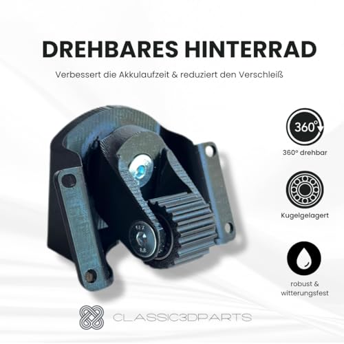 Roue arrière pivotante 360 pour robot tondeuse Gardena R40Li et Husqvarna 105 - 2