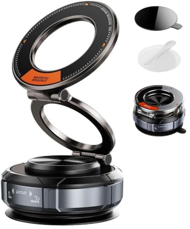 Vacuum Magnetic Suction Phone Holder for Car : Strong Magnetic Grip, 360° Rotation, Easy One-Hand Operation, Durable Metal & ABS Design-image-8