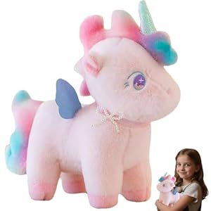 SZJFYMQ Peluche Unicornio Suave Rosa, Unicornio 25cm Rosa de pie sostenible Hecho de Suave Peluche, para abrazar, para Adultos, una Gran Idea de Regalo