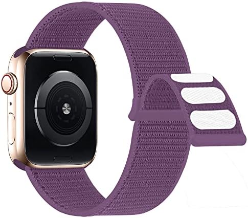 Lobnhot Nylon Strap Compatible for Apple Watch Straps 38mm 40mm 41mm, Adjustable Soft Sports Band Compatible with iWatch Series SE 7 6 5 4 3 2 1(38/40/41mm,Pomegranate)