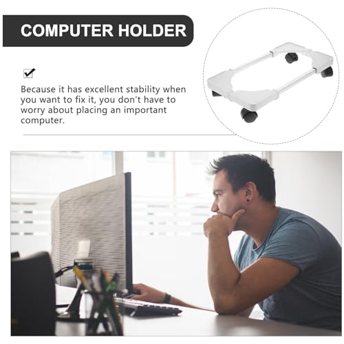 Soporte móvil para torre de computadora con ruedas, carrito para CPU con alta capacidad de carga, ideal para uso en casa y oficina miniatura 5