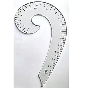 Jasol French Curve with Marking Armhole Curve Tailoring Materials Dark Visible Lines (Transparent)