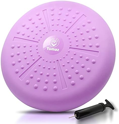 Tumaz Wobble Cushion - Wiggle Seat to Improve Sitting Posture & Stay Focused for Sensory Kids, Balance Disc to Core Strength & Flexible Seating [Extra Thick Balance Board, Pump Included Wobble Board]