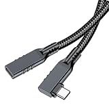 USB Type-C 延長ケーブル 0.2m L字 LpoieJun 20Gbps 240W PD | 8K@60Hz 映像出力 ナイロン編み スマホ/タブレット/ゲーム機/PC対応