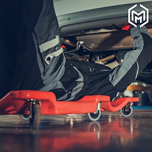 M-Auto A03-CP-001-36-RD-BK Plastic Rolling Garage Creeper With Padded Headrest 36 Inch Light Weight Automotive Creeper Mechanic Cart thumb #2
