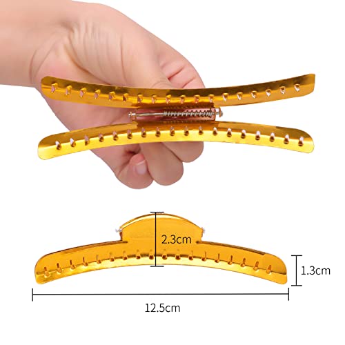 Pinzas de Mariposa para Cabello 12 Piezas Metal Dorado miniatura 4