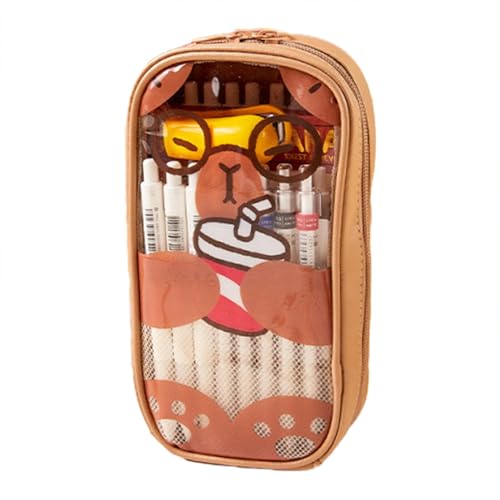 Capybara - Estuche para lápices, organizador de escritorio, organizador de lápices para material escolar, bolsa de lápices con cremallera, bolsa de lápices estética, marca, a, ver descripción, Ver