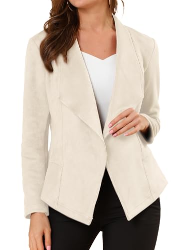 Allegra K Draped Suede Blazer