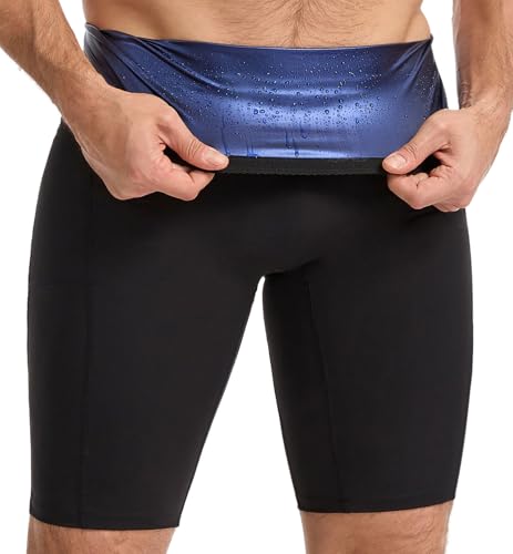 SEXYWG Mens Sauna Shorts Sweat Sauna Short Pats Slimming Sweat Pants Waist Trainer Shorts Heat Trapping for Gym Exercises