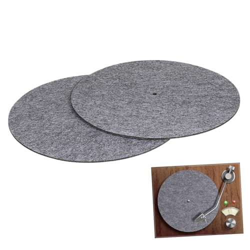 CIMAXIC Felt Record Mat Set 2 Pcs Record Platter Mats Felt Pads Vibration Reduction