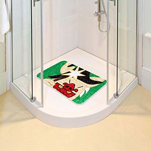 Alfombrilla de baño infantil antideslizante con diseño de cerdo bruja para bañera de bebé 7