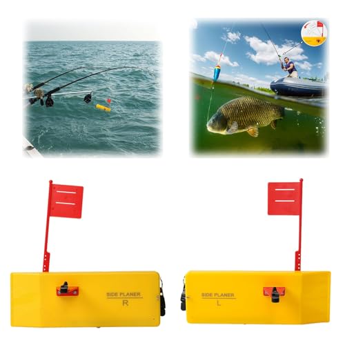 2 Pack Planer Board for Fishing, Fishing Tool Fishing in Line Side Clip Medium Side Planer Board Quick Grip Snap Release for Trolling Boat Fishing Towing, Inshore Offshore Trolling Dragging (2pcs)