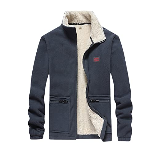 Veste polaire homme SaoBiiu en bleu XL pour l'hiver chaud et décontracté