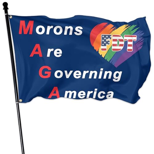 Morons Are Governing America Flag for Outside 3x5 Ft Resist Anti Protest Flags No kings Protest Sign for Flags House Indoor Yard Outdoor Banner Poster Decor