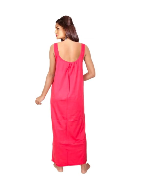 Image of Women's Sleeveless Maxi Night Dress, Spaghetti Strap Nighty, Comfortable Sleepwear Pack of 2