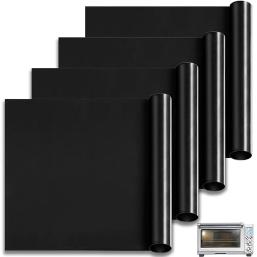 GWYXC Oven Liners Breville BOV845BSS Smart Oven Pro Countertop Oven Air Fryer，13.4"x10.8" Pre-Cut Oven Liners for Bottom of Oven Fiberglass Reusable Non-Stick Heat Resistant Mat, 4 Pack