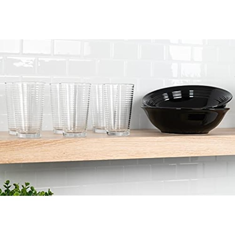 10 Strawberry Street Nova Black Round 62-Piece Dinnerware Set, Service for 6