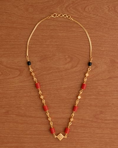 Image of Radha's Creations jewellery GSB mangalorean chain for women one gram gold