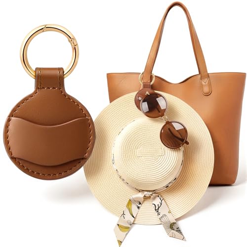 Niveaya Upgraded Magnetic Hat Clip for Hanging Sunglasses Stylish Hat Clip for Travel Bag Luggage Backpack Strong Magnet Hat Holder Hands-Free Beach Cruise Vacation Essentials 1-Pack Brown