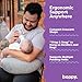 Boppy Anywhere Travel Nursing Pillow - Compact, Ergonomic Bottle & Breastfeeding Pillow with Snap & Loop Hanging Closure and Firm Hypoallergenic Fill, Baby Safety Alliance Verified