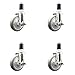 Service Caster Brand 5 Inch 316 Stainless Steel Light Duty Swivel Expanding Stem Caster Set of 4 Gray Polyurethane Caster Wheels and 1-1/2? Stem?1,400lbs. Total Cpty?Casters with Locking Brakes