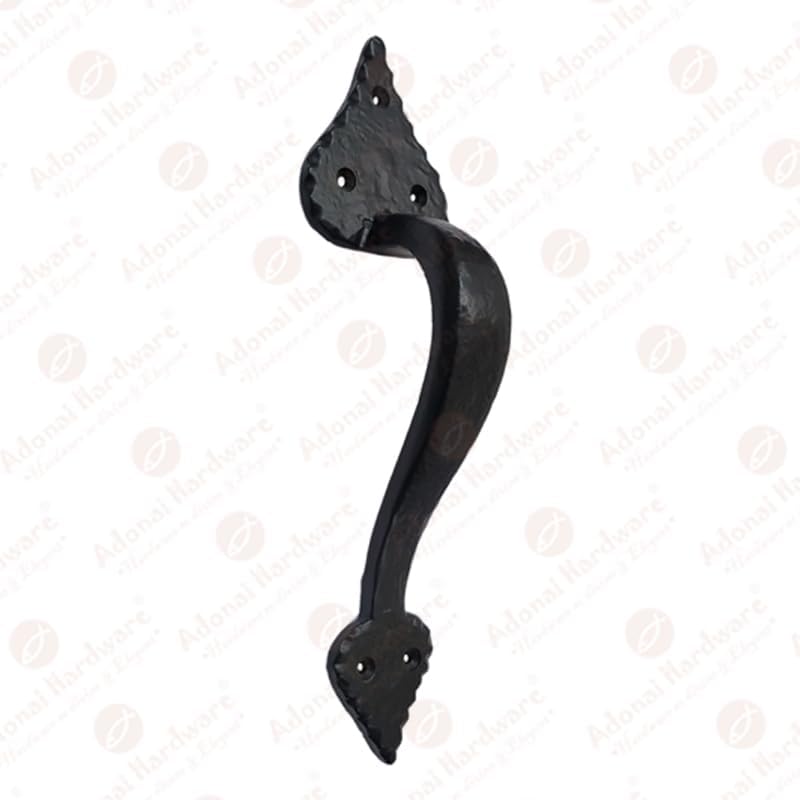 Adonai Hardware "Baasha Antique Cast Iron Industrial Sliding Door Pull Handles for Vintage Wooden Barn Doors, Gates, Kitchen Cabinets, Furniture, Fences and Farmhouse (2, Black Powder Coated)