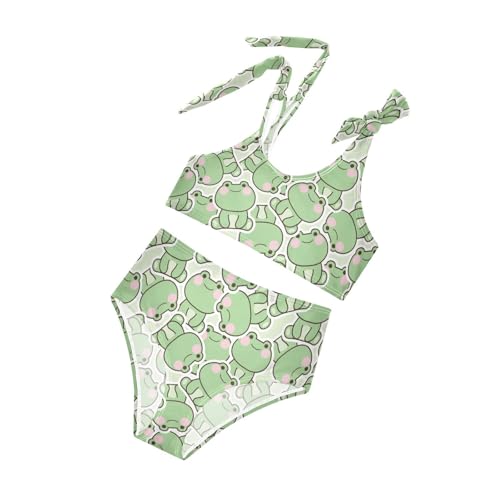 Image of Wusikd Pink Bows Girls Swimsuits Two Piece Hearts Ribbons Swimwear Bikini Set for for Girls Size 11-12T