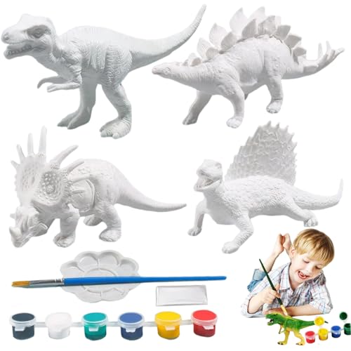 Ensemble de peinture pour tout-petits, bricolage de peinture de dinosaure pour enfants, jeu de peinture pour enfants 3D Dinosaur, art réutilisable lavable...