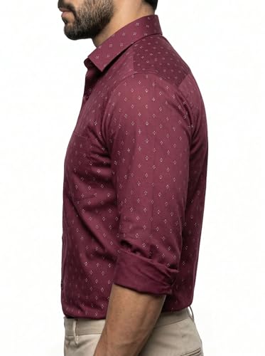 Image of Amazon Brand - INKAST Men's Printed Cotton Shirt | Full Sleeve | Regular Fit | Comfortable Formal Stylish Shirt for Men | Man Shirts for Professional Look