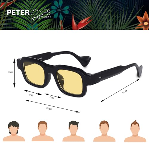 Image of Peter Jones Lenses Unisex Broad Frame Square UV /UB Protected Non-Polarized Sunglasses Medium (3809)