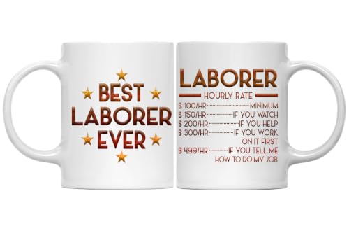 MONIZILUCKY Laborer Mug, Hourly Rate Laborer Gifts for Coworkers