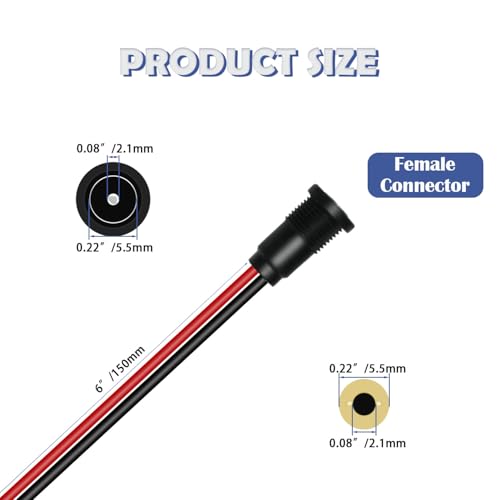 Conector hembra de panel 5.5 x 2.1mm pack x8 miniatura 2