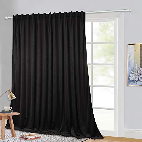 StangH Black Velvet Sliding Door Curtain 100W