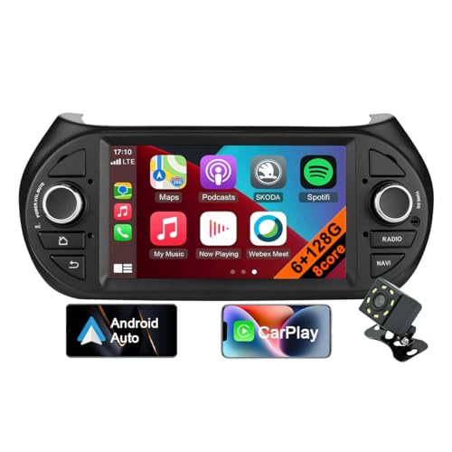 Radio per Auto Android 12 per Fiat Nemo 7 Pollici Stereo per Auto Supporto Auto MirrorLink Bluetooth Controllo del Volante 8core 6GB+128GB
