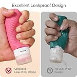 LitBear 23 Pack TSA Approved Travel Bottles for Toiletries, Leak Proof Refillable Travel Size Containers Kit with Silicone Squeezable Bottles Jars for Shampoo Lotion Conditioner, in Clear Bag, Pink - Image 3