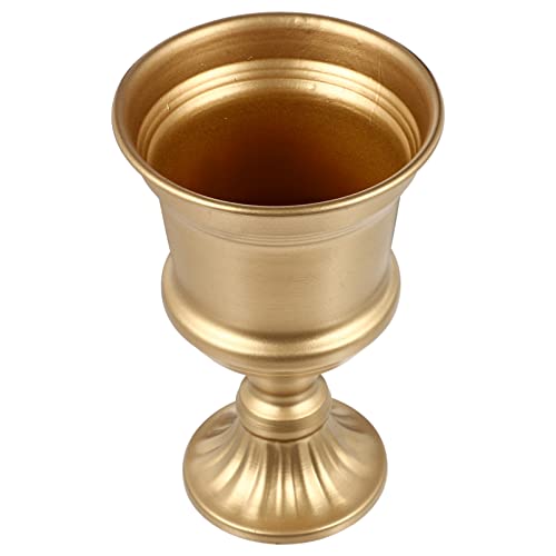 YARDWE Iron Urn Flower Pots Outdoor White Classic Urn Planter: Metal Flower Vase Floral Arrangement Container for Wedding Home Garden Vintage Candle Holder Flower Pot Front Porch Planters