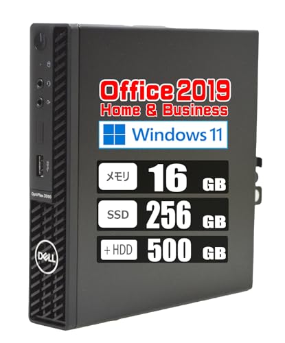 �y�����ςݕi�z �f�� �f�X�N �����^ ��10���� Core i5 10500T / ������ 16GB / SSD 256GB + HDD 500GB / MS Office 2019 / Windows 11 / ���w�h���C�u�񓋍�/�I�t�B�X �f�X�N�g�b�v