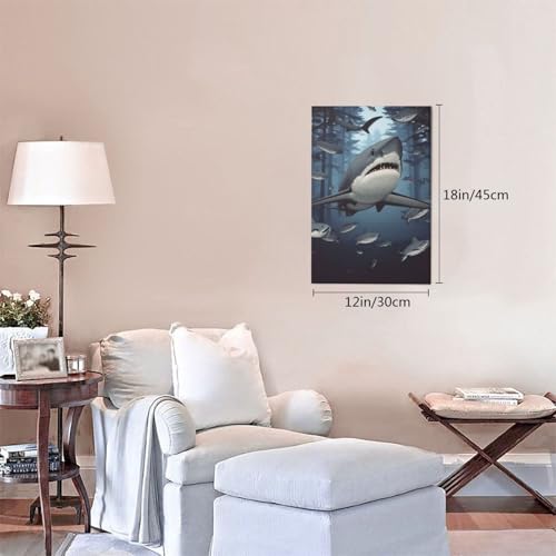 Impression toile requin amusant sans cadre affiche moderne 30x45 - 5